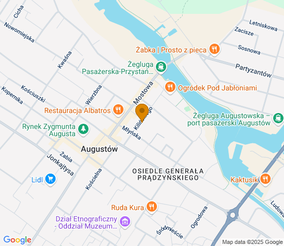 Mapa dojazdu do hurtowni motoryzacyjnej w miejscowości Augustów
