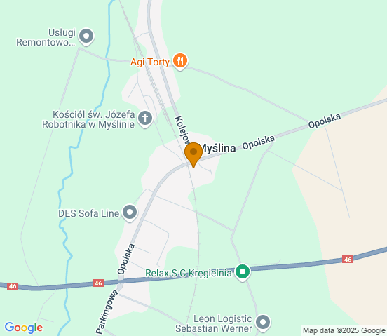 Mapa dojazdu do warsztatu samochodowego w miejscowości Dobrodzień