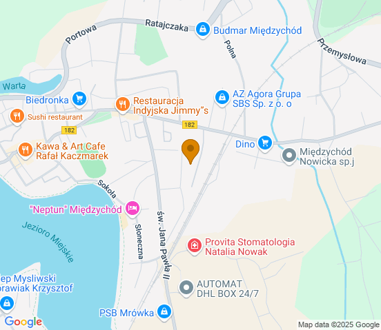 Mapa dojazdu do warsztatu samochodowego w miejscowości Międzychód